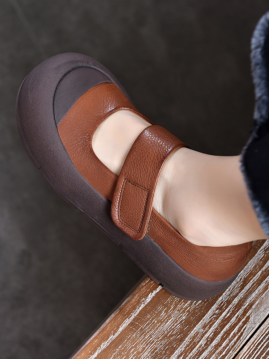 Women Summer Casual Leather Colorblock Flat Shoes CV1012 Ada Fashion