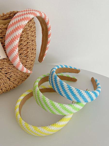 4 Pieces Set Women Artsy Colorblock Knitted Cross Hair Band AS1037 Ada Fashion