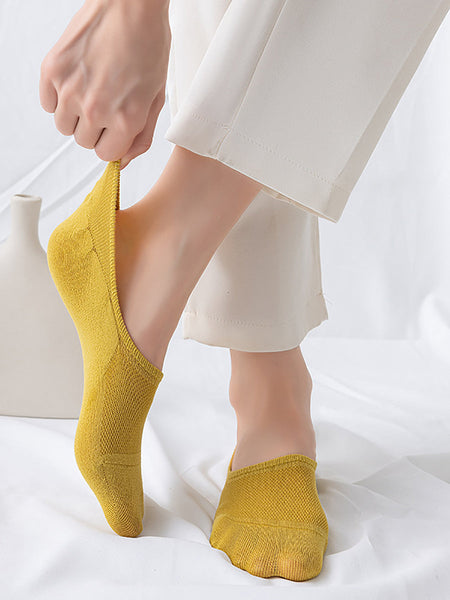 6 Pairs Women Summer Solid Short Socks II1031 BUYKUD