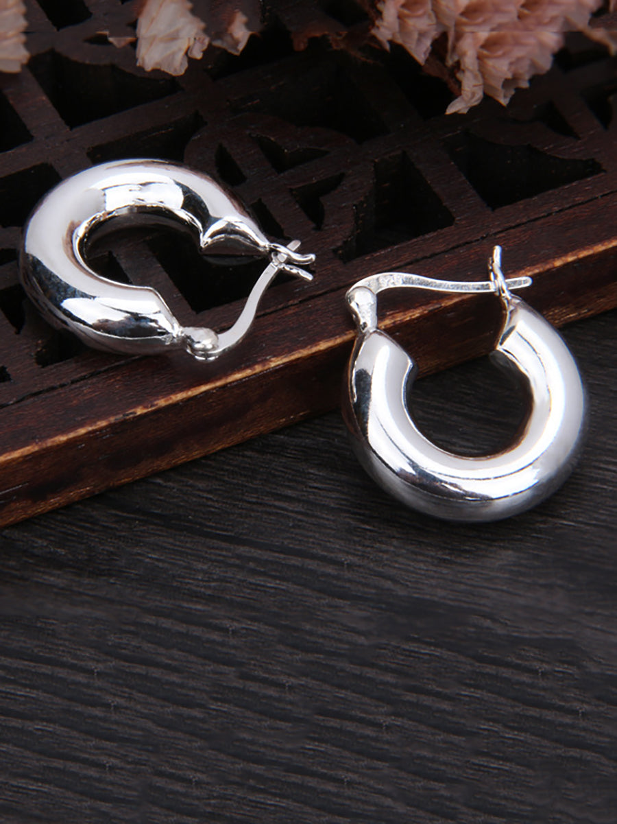 Women Vintage U-shape S925Sliver Earrings OO1036 FAY