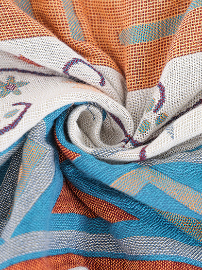 Cotton Summer Nap Ethnic Jacquard Tassel Spliced Blanket AS1033 Ada Fashion