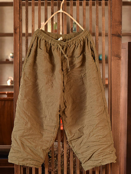 Plus Size Women Summer Vintage Linen Harem Pants OO1054 QYMM