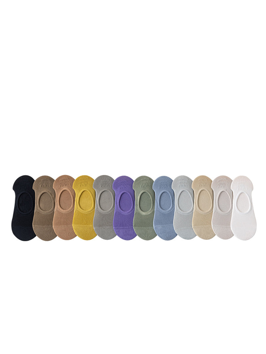 6 Pairs Women Summer Solid Short Socks II1031 BUYKUD