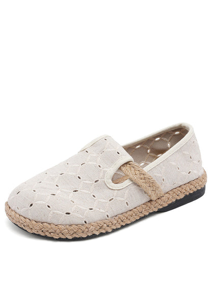 Summer Out Flat Hollow Shoes Casual Cotton Women FashionChic
