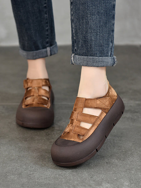 Women Casual Summer Genuine Leather Platform Shoes AA1019 Ada Fashion