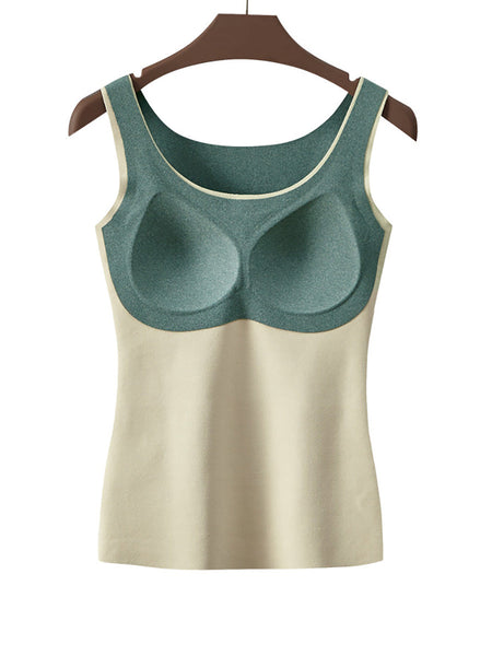 Women Seamless Warm Solid Cashmere With Breast Pads Base AK1047 Genistyle Shop