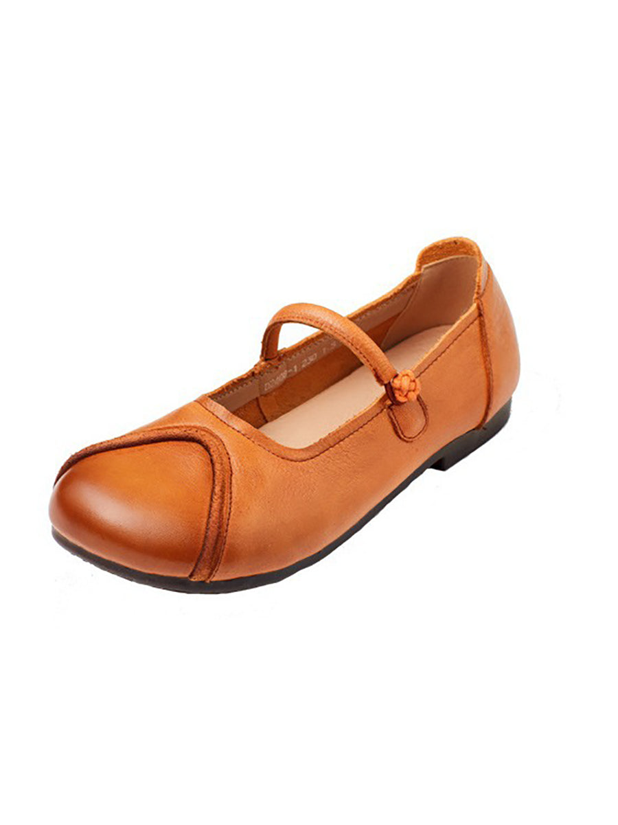 Women Summer Vintage Leather Spliced Soft Shoes ZZ1038 Ada Fashion