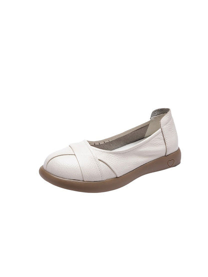 Spliced Genuine Cross Shoes Casual Women Flat Leather FashionChic