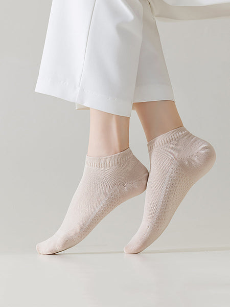 Women Color 5 Cotton Casual Pairs Socks Pure FashionChic