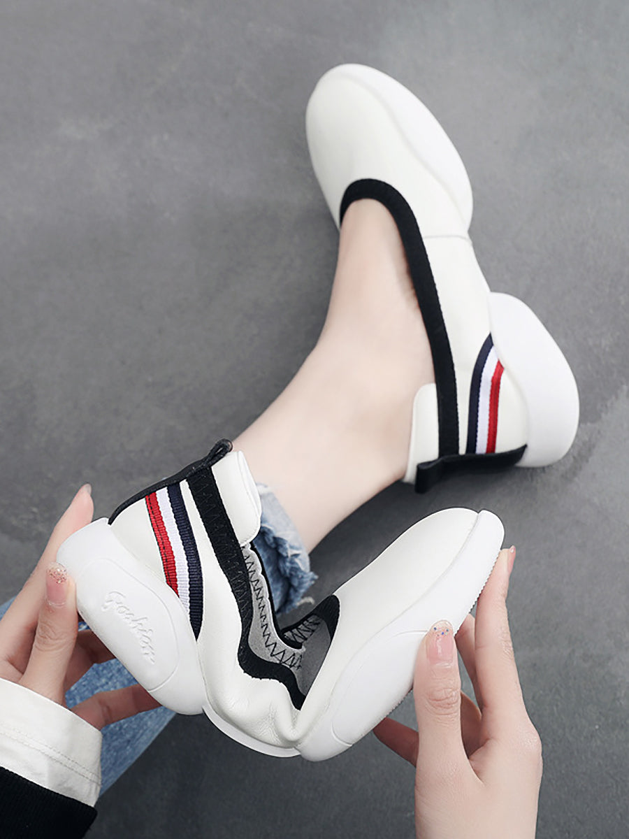 Women Summer Casual Leather Soft Spliced Flat Shoes UI1018 Ada Fashion