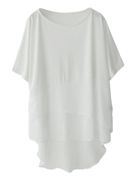 Plus Size Women Summer Casual Irregular Spliced Shirt AS1062 Ada Fashion