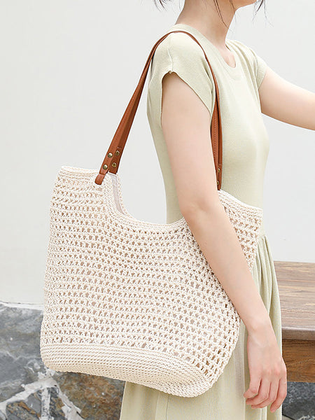 Summer Vintage Knitted Large Capacity Shoulder Bag RR1007 BUYKUD