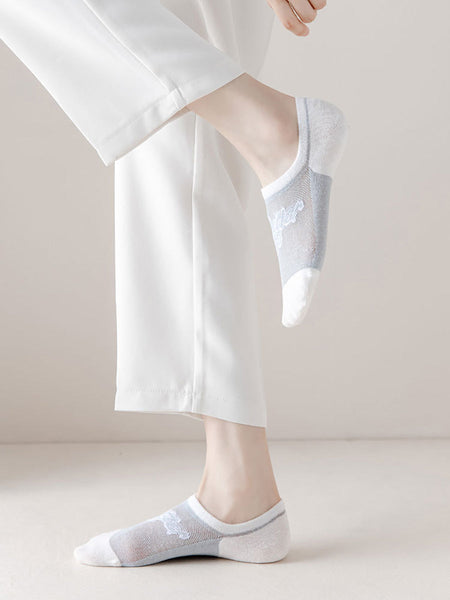 5 Pairs Women Summer Thin Short Socks II1015 BUYKUD