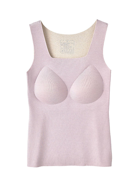 Women Seamless Winter Solid Warm Withe Bra Pad Base AV1035 Genistyle Shop