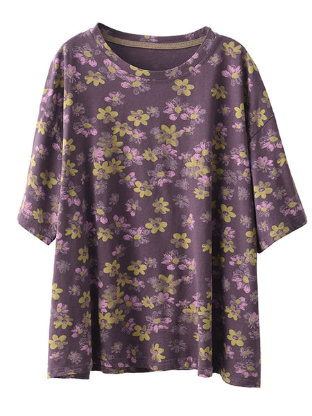 Women Casual Summer Floral Cotton Shirt AA1035 Ada Fashion