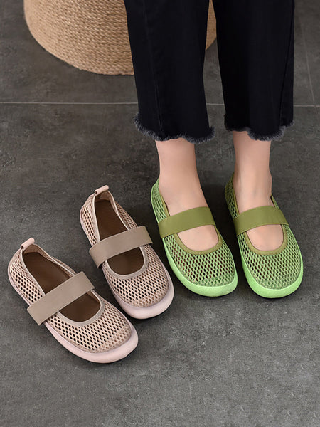 Low Heel Leather Summer Mesh Women Shoes FashionChic