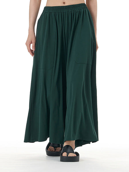 Women Summer Casual Solid Wide-leg Loose Pants FD050 BUYKUD