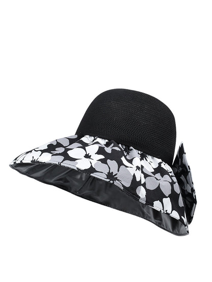 Women Summer Flower Spliced Bowknot Sunproof Hat AA1028 Ada Fashion