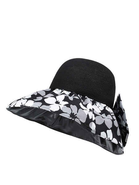 Women Summer Flower Spliced Bowknot Sunproof Hat AA1028 Ada Fashion