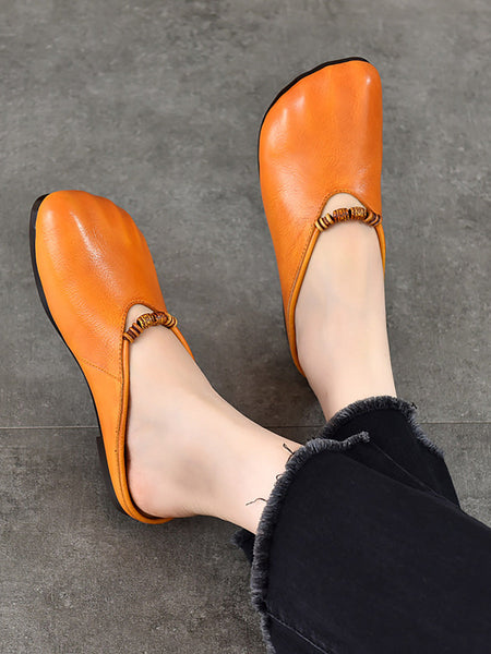 Summer Vintage Leather Soft Sandals Women FashionChic