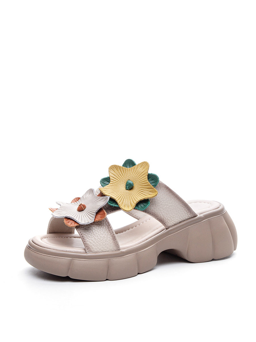 Women Summer Leather Spliced Star Platform Sandal TY1033 Ada Fashion