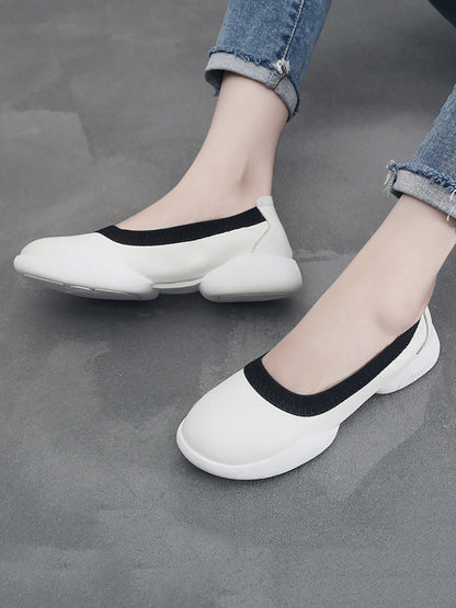 Women Summer Casual Leather Solid Low-Heel Shoes UI1017 Ada Fashion