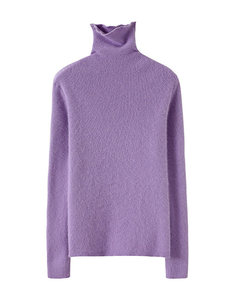 Women Autumn Turtleneck Solid Wool Knit Sweater BA1011 Genistyle Shop