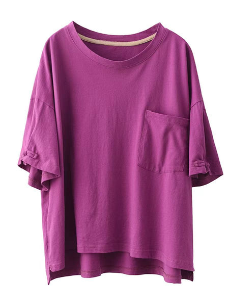 Women Summer Casual Solid Loose Cotton Shirt TY1004 Ada Fashion
