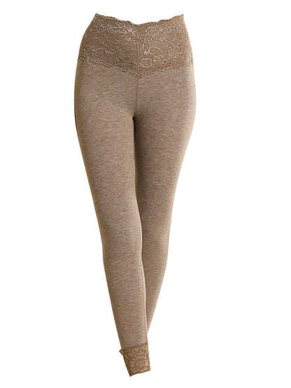 Women Winter Warm High Waist Lace Cashmere Leggings QM010 WEBR