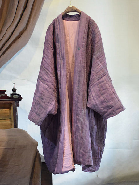 Women Winter Vintage Solid Crinkle Pocket Padded Coat QN012 HMP