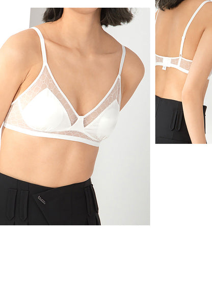 Women Sexy Solid Lace Silk Spliced Triangle Bra KL1005 Ada Fashion