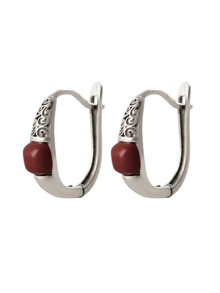 Earrings Cooper-plating Ethnic Silver Women FashionChic