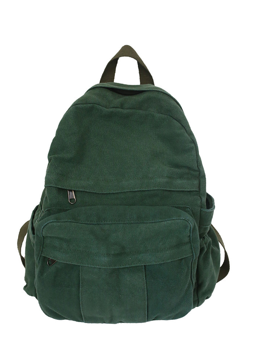 Women Casual Solid Canvas Large Capacity Backpack AT1030 BUYKUD