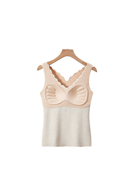 Women Solid Seamless Warm With Breast Pads Base Underwear AK1003 Genistyle Shop