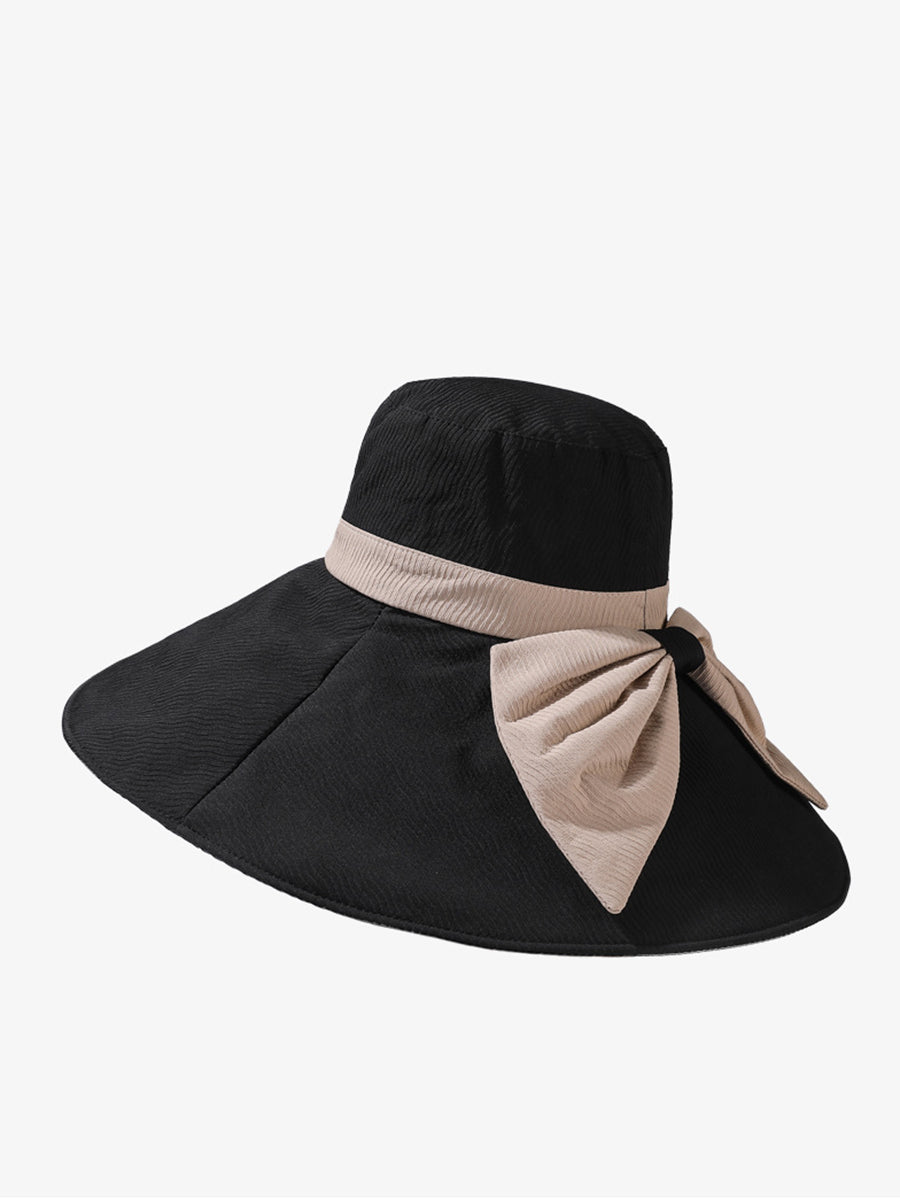 Women Summer Colorblock Sunproof Bowknot Hat QW1022 Ada Fashion