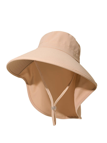 Women Summer Solid Large Brim Neck Guard Sunproof Hat WE1005 Ada Fashion