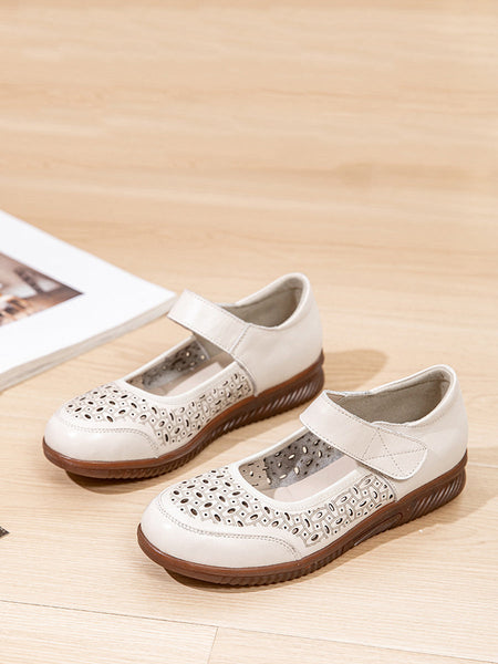 Women Summer Casaul Leather Cutout Low-Heel Shoes TY1040 Ada Fashion