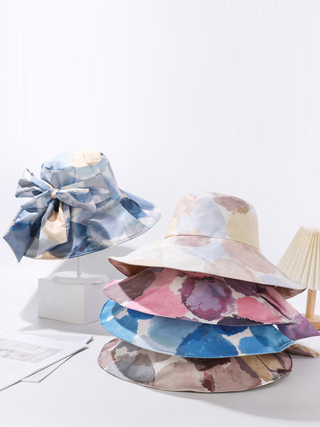 Colorblock Sunproof Bowknot Artsy Women Hat FashionChic