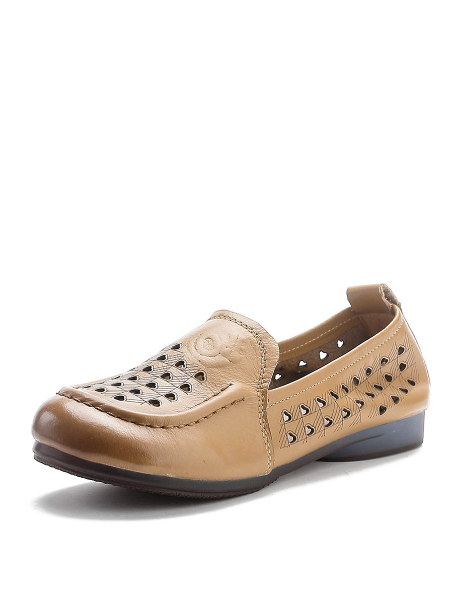 Women Summer Casual Cutout Genuine Leather Shoes OO1020 BC