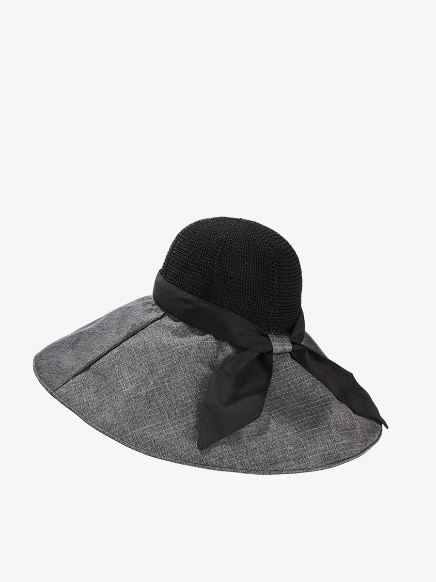 Women Summer Travel Large Brim Sunproof Spliced Hat QW1036 Ada Fashion