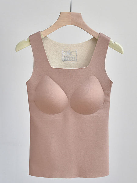 Women Seamless Winter Solid Warm Withe Bra Pad Base AV1035 Genistyle Shop