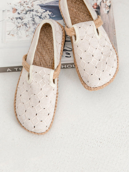 Summer Out Flat Hollow Shoes Casual Cotton Women FashionChic