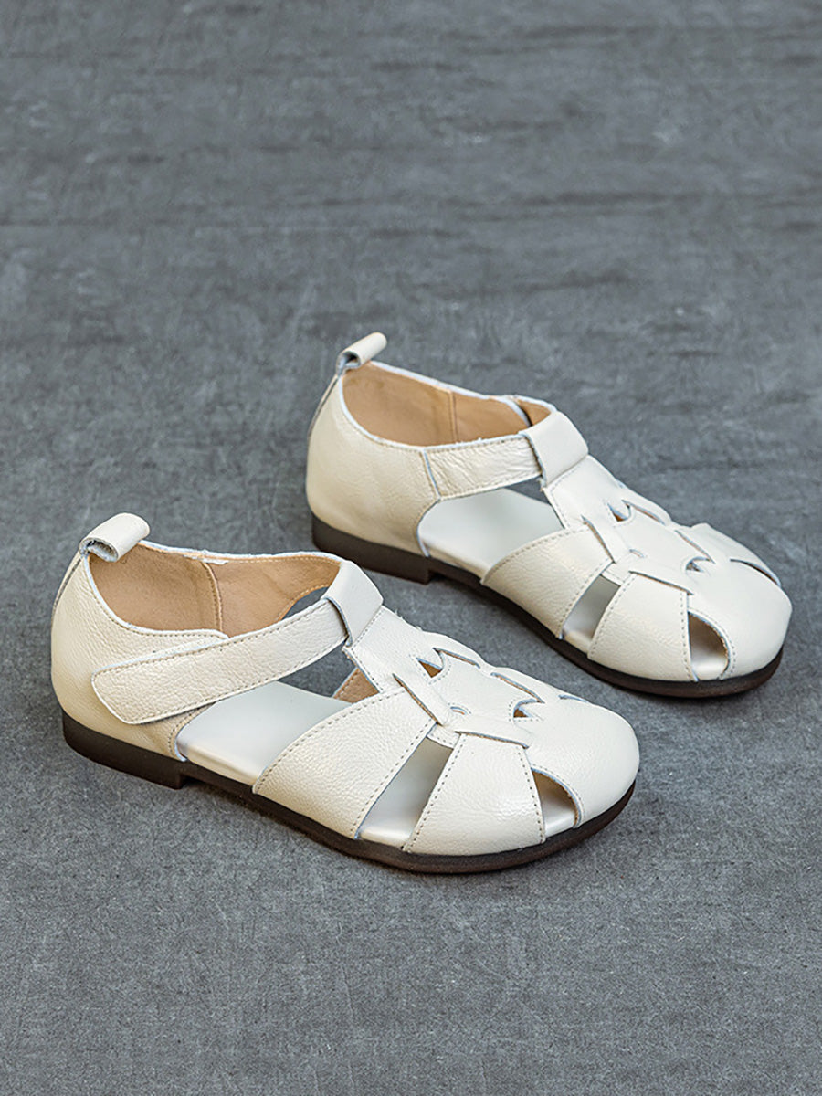 Leather Summer Soft Women Spliced Sandals FashionChic