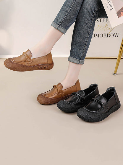 Women Casual Summer Soft Leather Solid Flat Shoes AT1056 BC