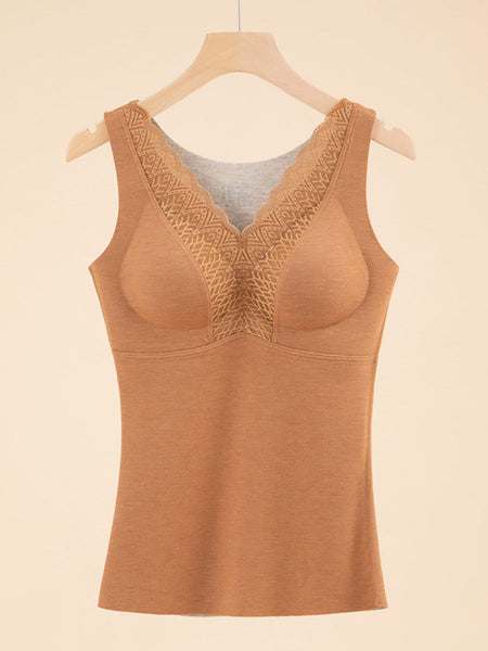 Women Seamless Winter Lace Solid Warm With Bra Pad Base BA1021 Genistyle Shop