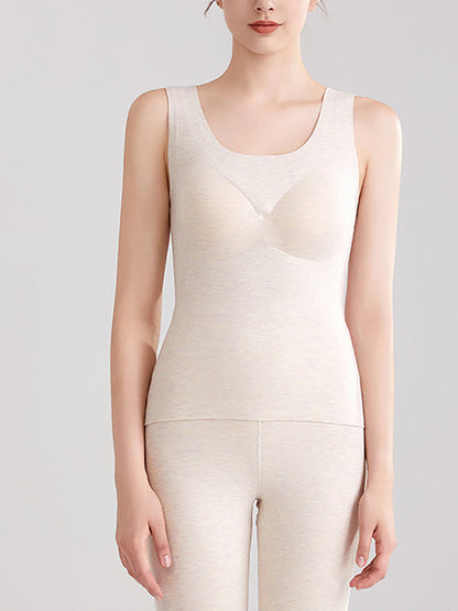 Women Seamless Cashmere Warm With Breast Pads Base QU021 BUYKUD