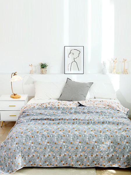 4Layer Cotton Summer Nap Floral Jacquard Sofa Blanket WE1007 Ada Fashion