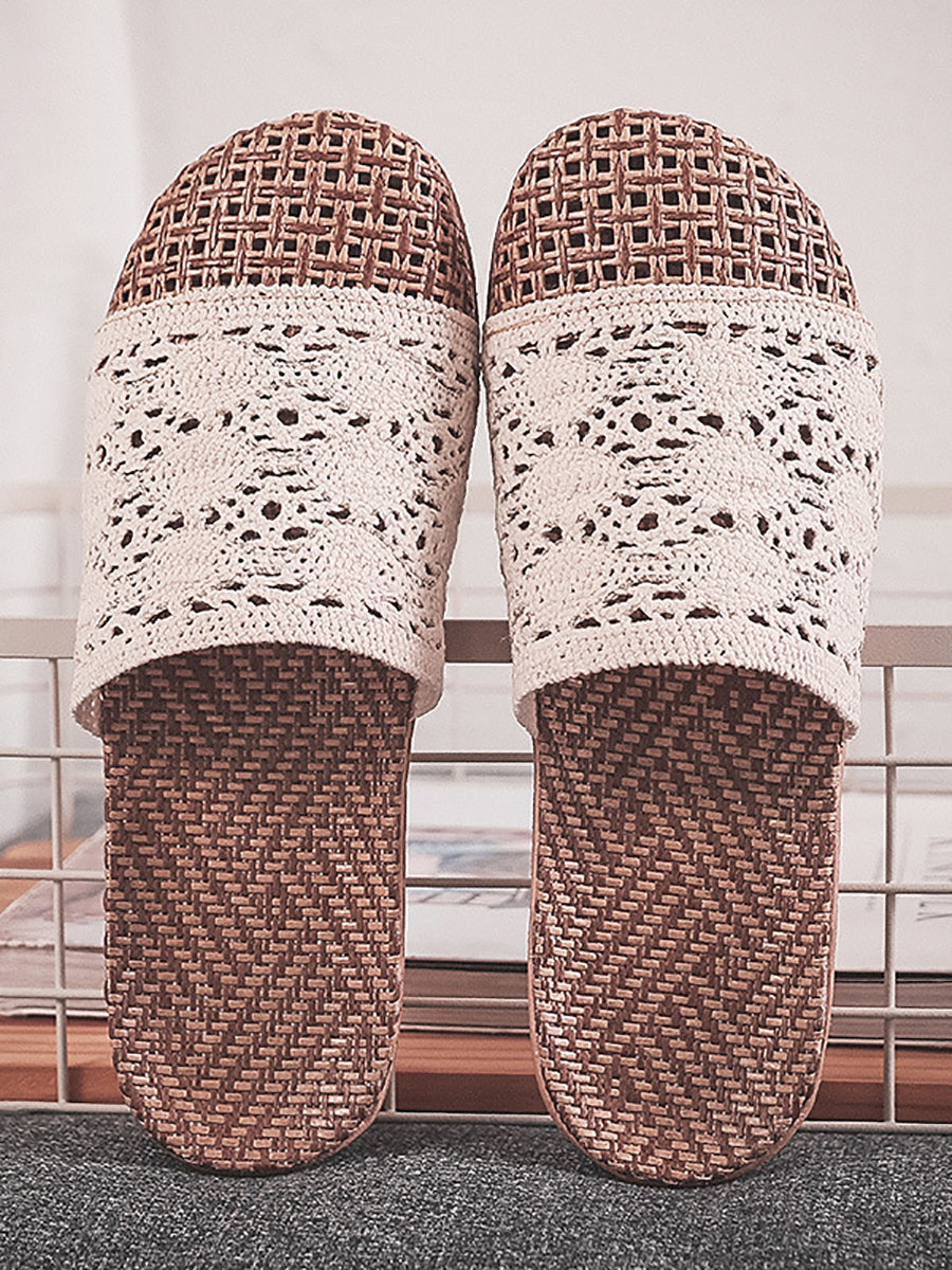 Women Summer Rattan Weaving Indoor Slippers ZZ1011 Ada Fashion