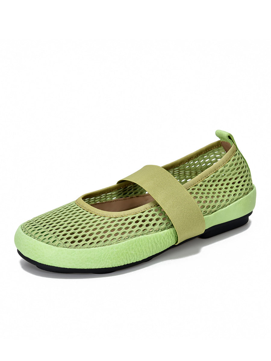 Low Heel Leather Summer Mesh Women Shoes FashionChic
