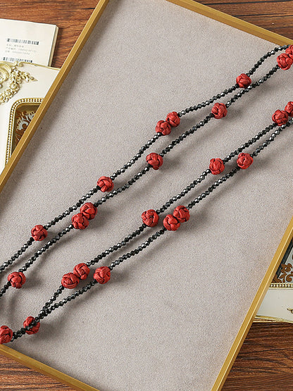 Women Ruyi Knot Beads Weave Sweater Necklace QN005 BUYKUD